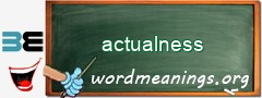 WordMeaning blackboard for actualness